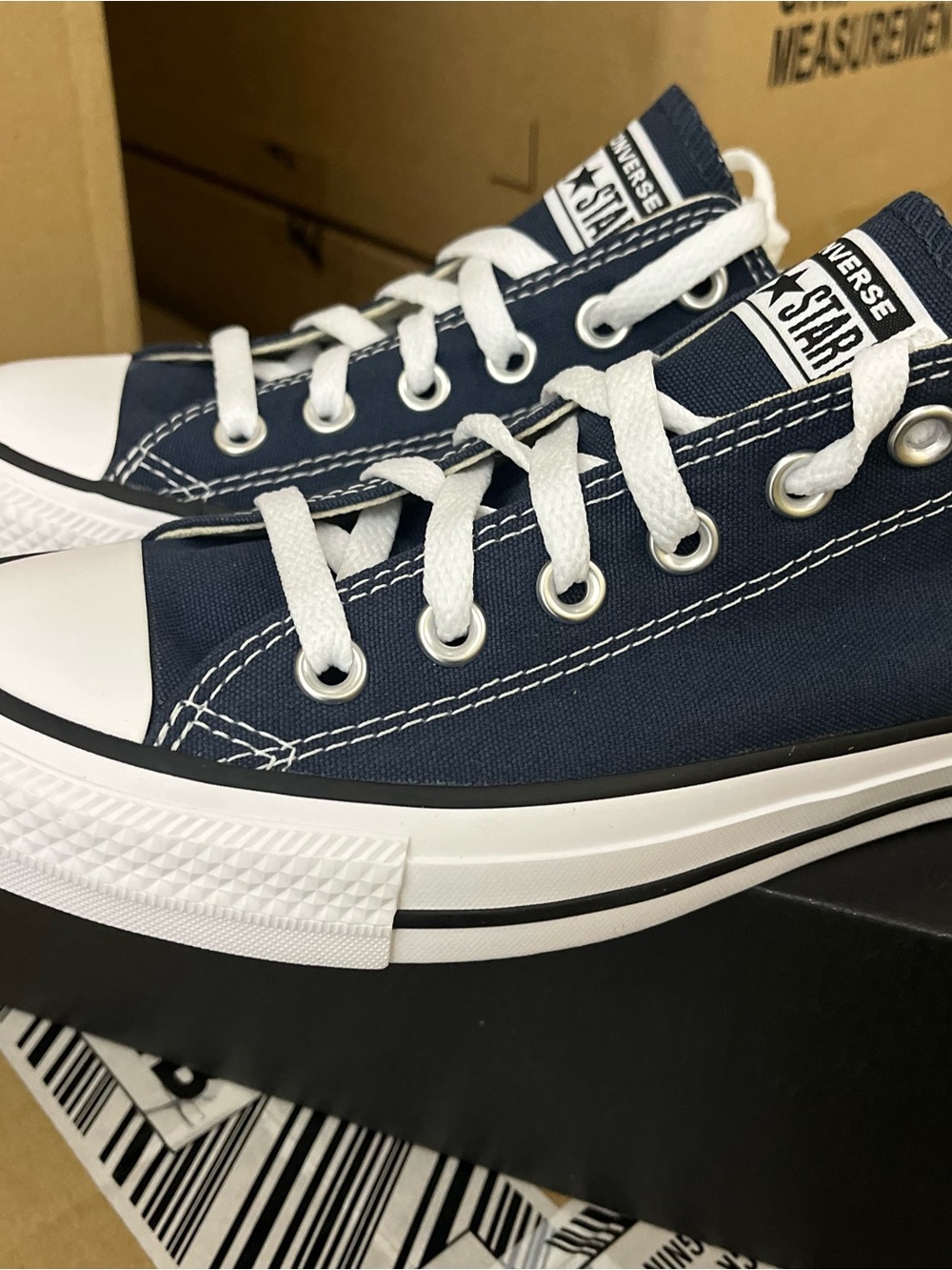 Converse Chuck Taylor All Star Navy Low Top Canvas Sneakers M9697 Unisex - Picture 3 of 5
